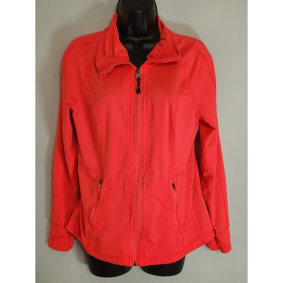 Tangerine Active Jacket Full Zip Athletic‎ Running Lightweight Coral M - Picture 1 of 4